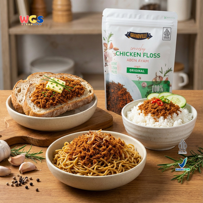 Grandville Crunchy Chicken Floss Original 100g - Abon Ayam Premium Halus Tanpa MSG