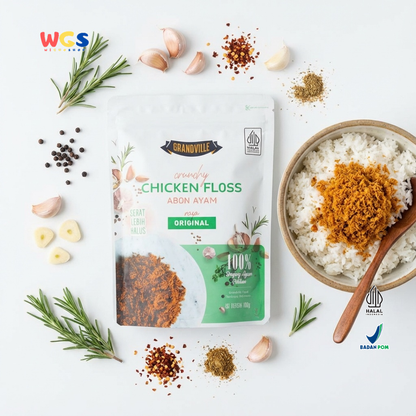 Grandville Crunchy Chicken Floss Original 100g - Abon Ayam Premium Halus Tanpa MSG