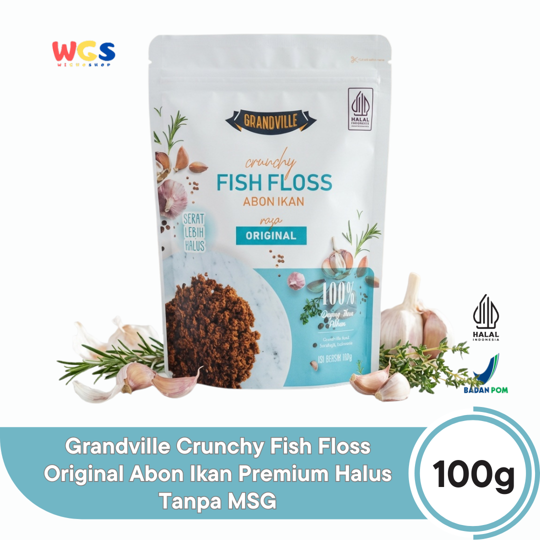 Grandville Crunchy Fish Floss Original 100g - Abon Ikan Premium Halus Tanpa MSG