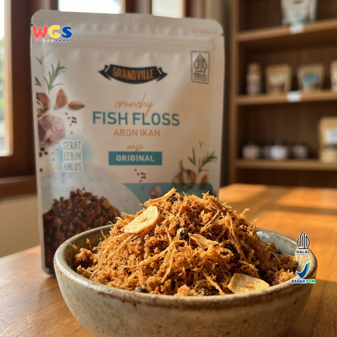 Grandville Crunchy Fish Floss Original 100g - Abon Ikan Premium Halus Tanpa MSG