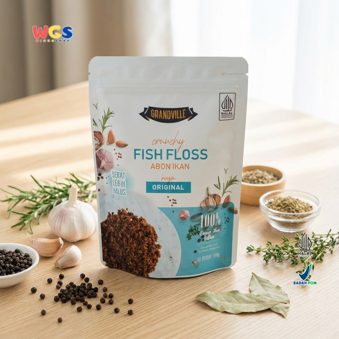 Grandville Crunchy Fish Floss Original 100g - Abon Ikan Premium Halus Tanpa MSG