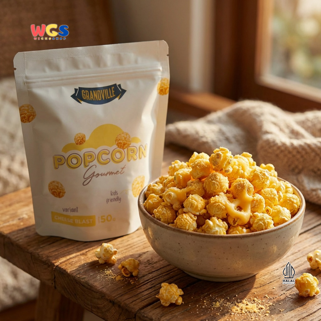 Grandville Popcorn Gourmet Cheese Blast 50g - Popcorn Keju Snack Jagung Renyah