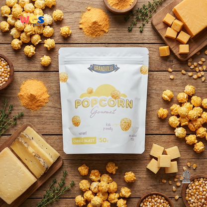 Grandville Popcorn Gourmet Cheese Blast 50g - Popcorn Keju Snack Jagung Renyah