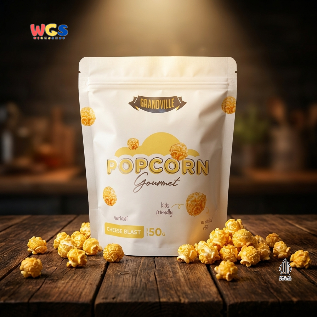 Grandville Popcorn Gourmet Cheese Blast 50g - Popcorn Keju Snack Jagung Renyah