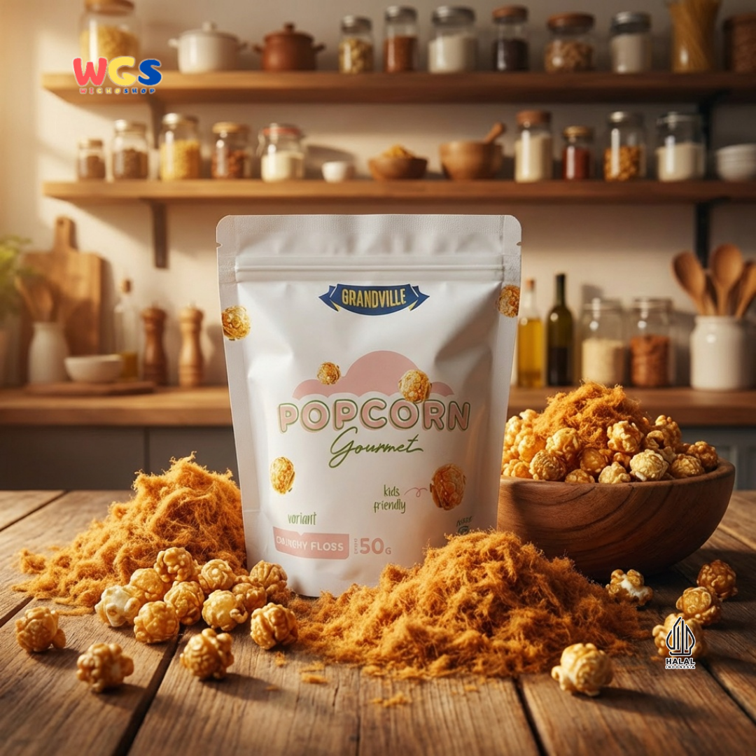 Grandville Popcorn Gourmet Crunchy Floss 50g - Popcorn Manis Snack Jagung Premium