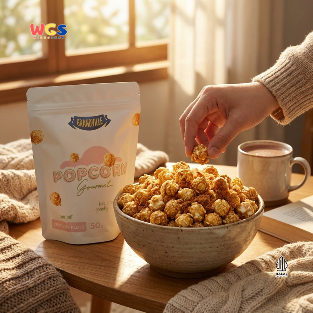 Grandville Popcorn Gourmet Crunchy Floss 50g - Popcorn Manis Snack Jagung Premium