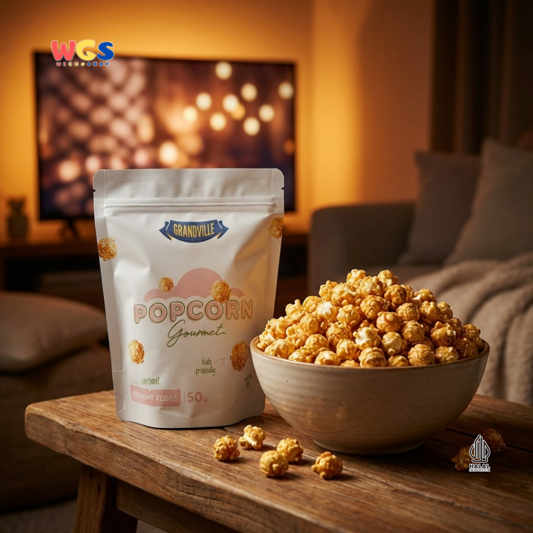 Grandville Popcorn Gourmet Crunchy Floss 50g - Popcorn Manis Snack Jagung Premium