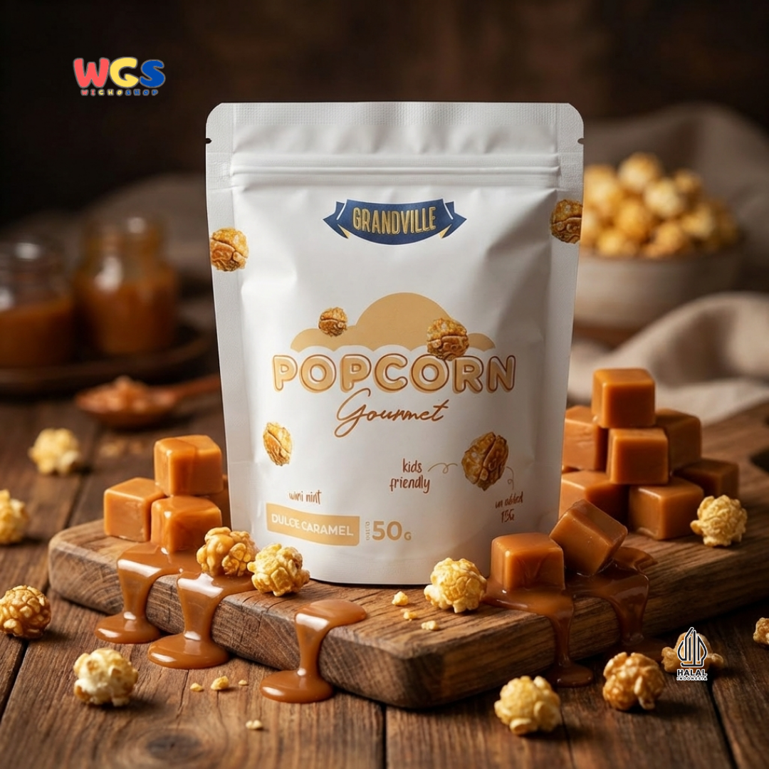 Grandville Popcorn Gourmet Dulce Caramel 50g - Popcorn Karamel Snack Jagung Renyah