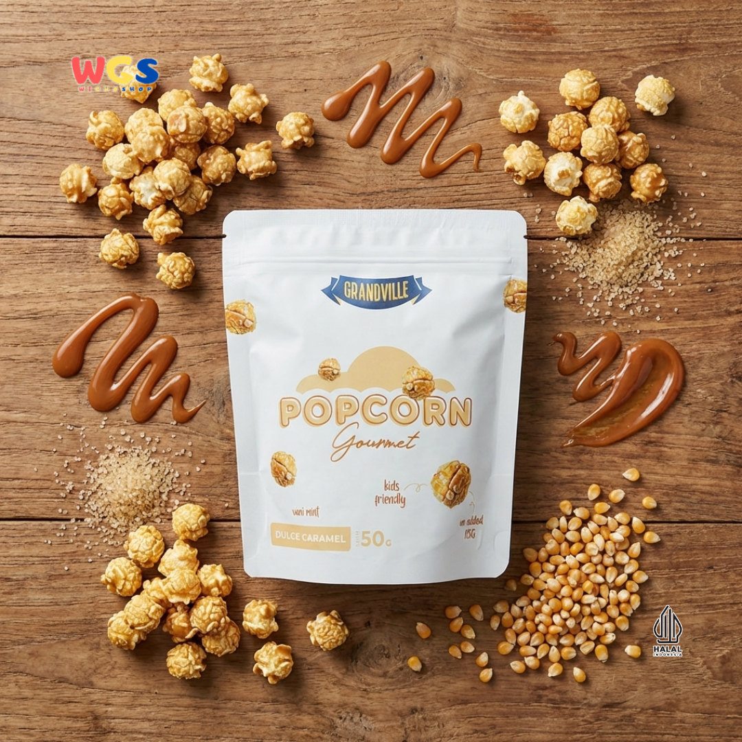 Grandville Popcorn Gourmet Dulce Caramel 50g - Popcorn Karamel Snack Jagung Renyah
