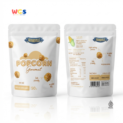 Grandville Popcorn Gourmet Dulce Caramel 50g - Popcorn Karamel Snack Jagung Renyah
