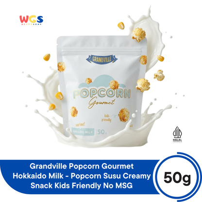 Grandville Popcorn Gourmet Hokkaido Milk 50g - Popcorn Susu Creamy Snack Kids Friendly No MSG