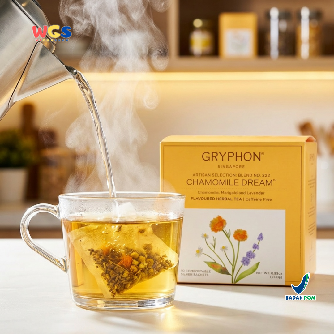 Gryphon Chamomile Dream Herbal Tea 25g (10 Sachet) – Teh Herbal Chamomile Caffeine Free
