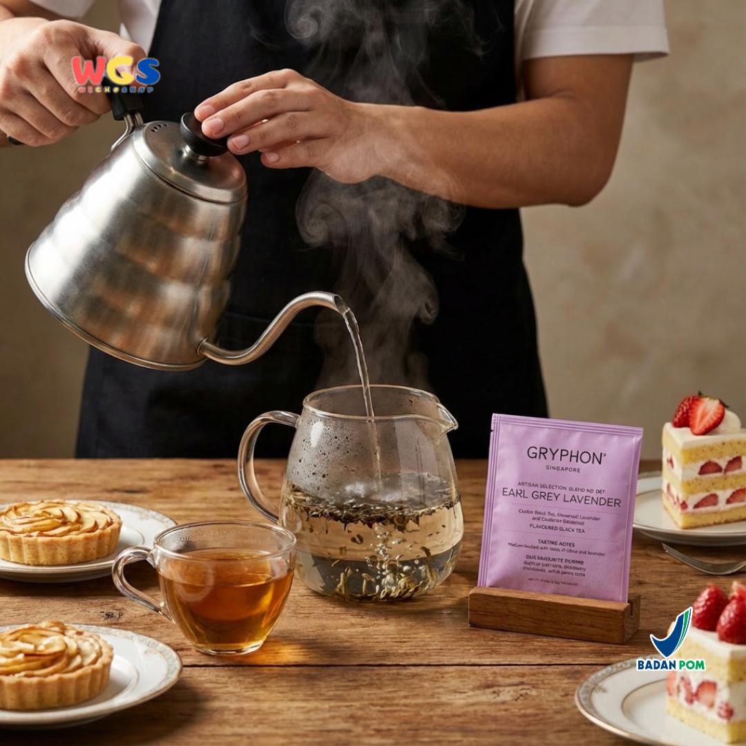Gryphon Earl Grey Lavender Artisan Black Tea 2,5g (1 Sachet) – Teh Hitam Bergamot & Lavender