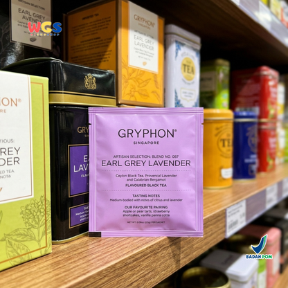Gryphon Earl Grey Lavender Artisan Black Tea 2,5g (1 Sachet) – Teh Hitam Bergamot & Lavender