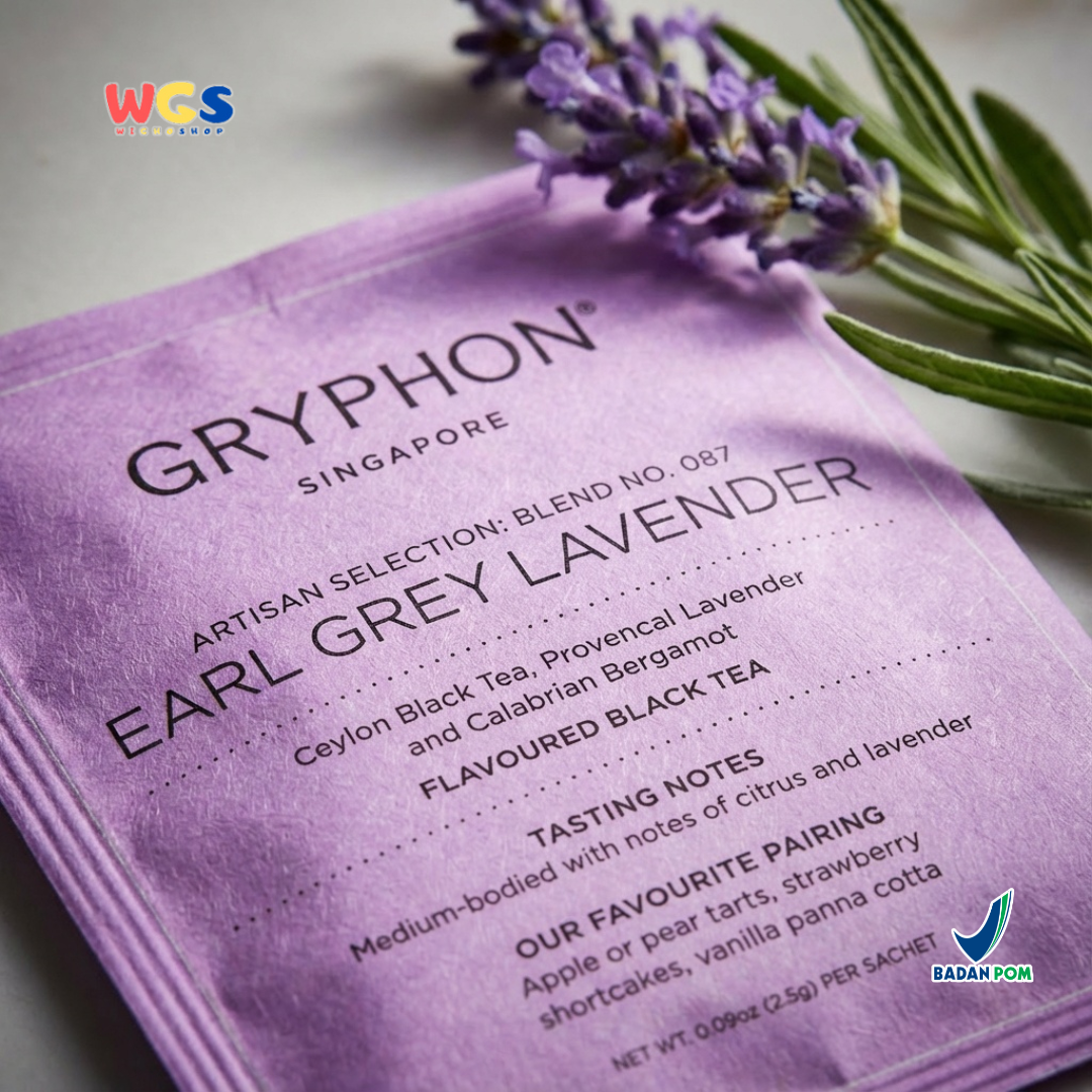 Gryphon Earl Grey Lavender Artisan Black Tea 2,5g (1 Sachet) – Teh Hitam Bergamot & Lavender