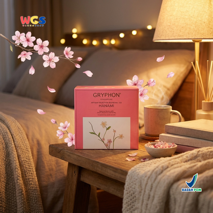 Gryphon Hanami Artisan Green Tea 25g (10 Sachet) – Teh Hijau Jepang Sencha Cherry Blossom & Vanilla