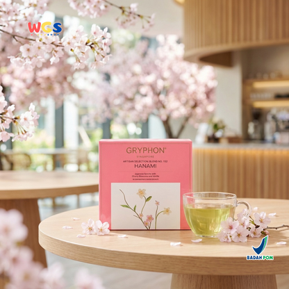 Gryphon Hanami Artisan Green Tea 25g (10 Sachet) – Teh Hijau Jepang Sencha Cherry Blossom & Vanilla