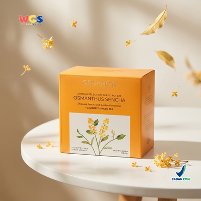 Gryphon Osmanthus Sencha Artisan Green Tea 25g (10 Sachet) - Teh Hijau Premium Bunga Osmanthus