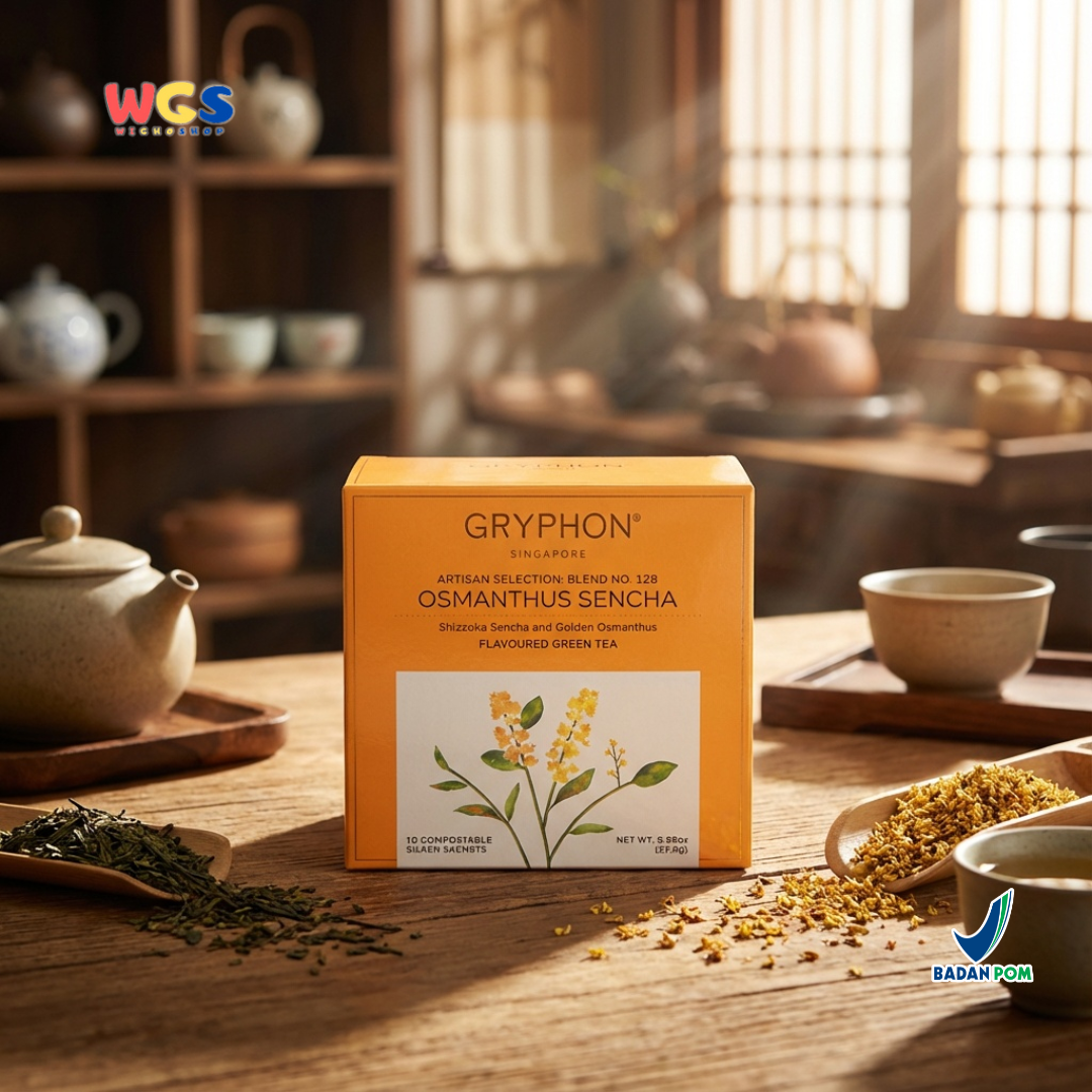 Gryphon Osmanthus Sencha Artisan Green Tea 25g (10 Sachet) - Teh Hijau Premium Bunga Osmanthus