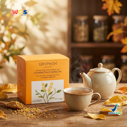 Gryphon Osmanthus Sencha Artisan Green Tea 25g (10 Sachet) - Teh Hijau Premium Bunga Osmanthus