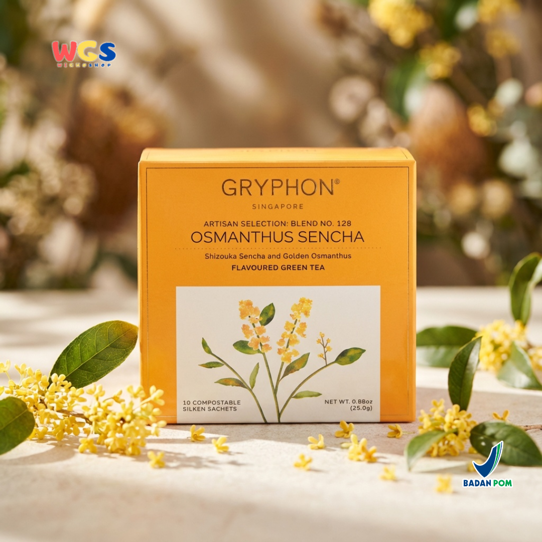 Gryphon Osmanthus Sencha Artisan Green Tea 25g (10 Sachet) - Teh Hijau Premium Bunga Osmanthus