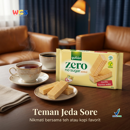 Gullon Zero Vanilla Wafer 180g - Wafer Vanila Tanpa Gula Tambahan Tinggi Serat Vegan