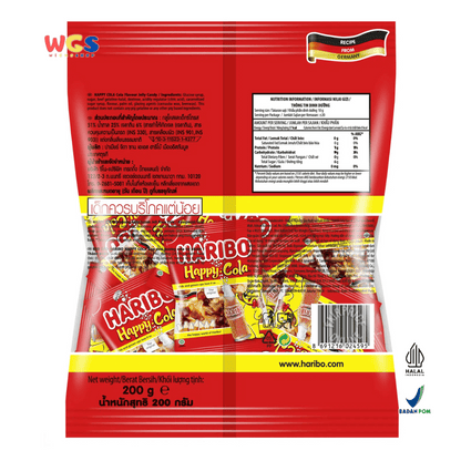 HARIBO Happy Cola Gummy Candy 80g – Permen Jeli Bentuk Botol Rasa Cola