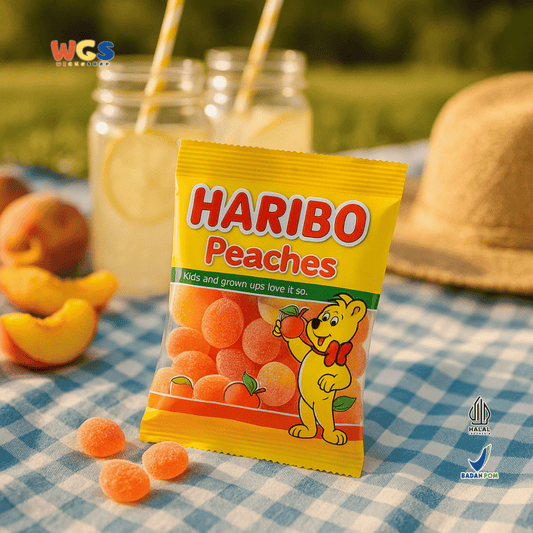 HARIBO Peaches Gummy Candy 80g – Refreshing Peach Flavored Jelly Candy