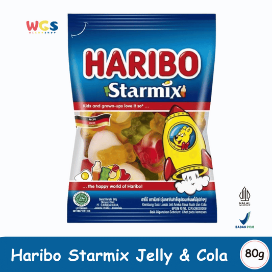 HARIBO Starmix Permen Jelly Rasa Buah & Cola 80g – Campuran Bentuk Unik dan Warna-warni