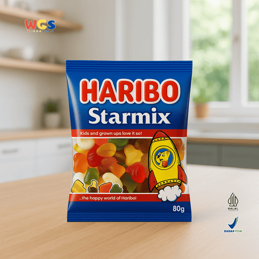 HARIBO Starmix Permen Jelly Rasa Buah & Cola 80g – Campuran Bentuk Unik dan Warna-warni