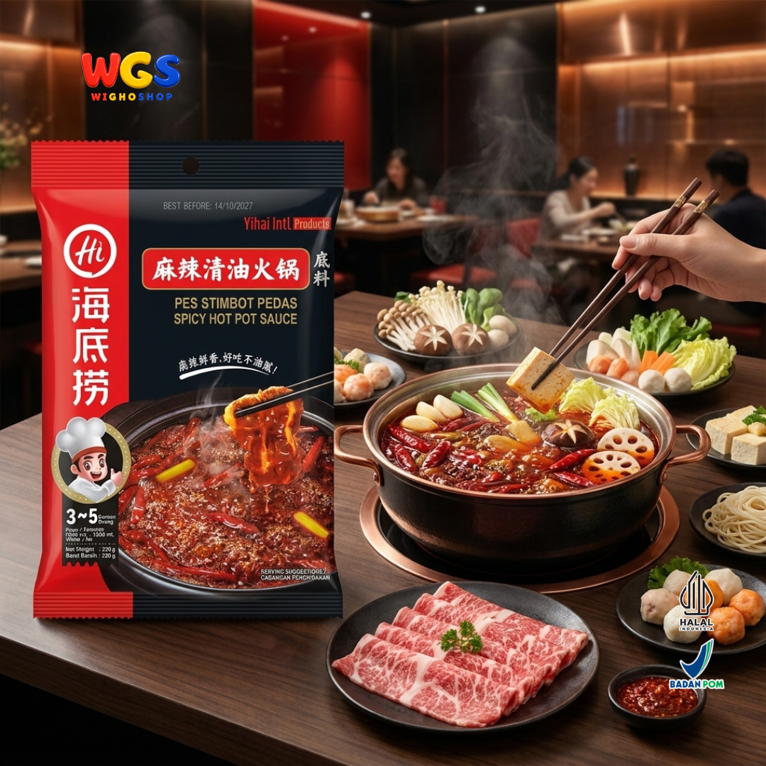 Haidilao Spicy Hot Pot Sauce 220g - Bumbu Kuah Mala Pedas Instan Soup Base Shabu Shabu Suki Stimbot 3-5 Orang