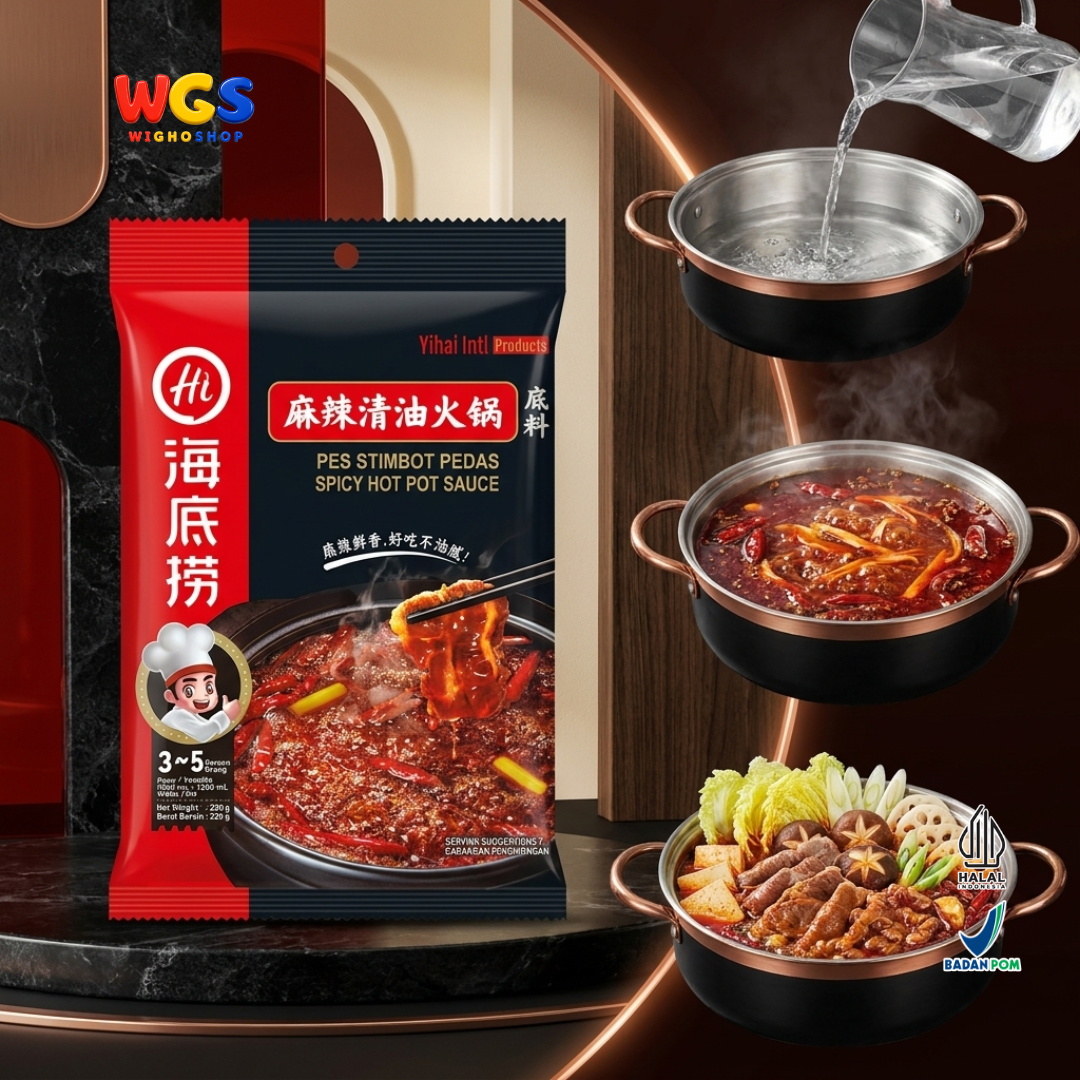 Haidilao Spicy Hot Pot Sauce 220g - Bumbu Kuah Mala Pedas Instan Soup Base Shabu Shabu Suki Stimbot 3-5 Orang