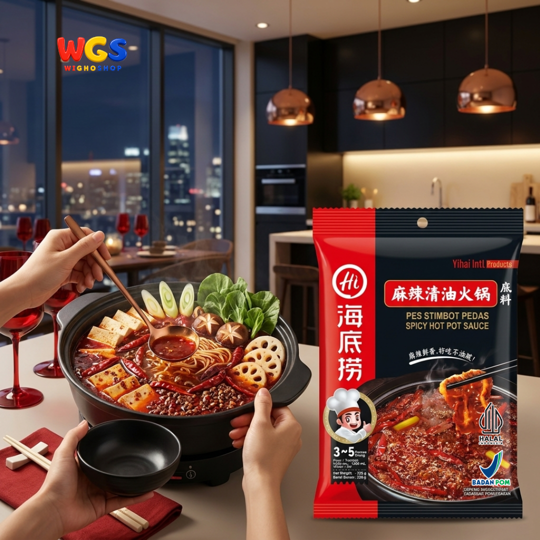 Haidilao Spicy Hot Pot Sauce 220g - Bumbu Kuah Mala Pedas Instan Soup Base Shabu Shabu Suki Stimbot 3-5 Orang