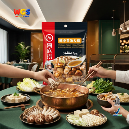 Haidilao Mushroom Flavour Hot Pot Seasoning 110g - Bumbu Kuah Kaldu Jamur Instan Soup Base Shabu Suki Stimbot 3-5 Orang