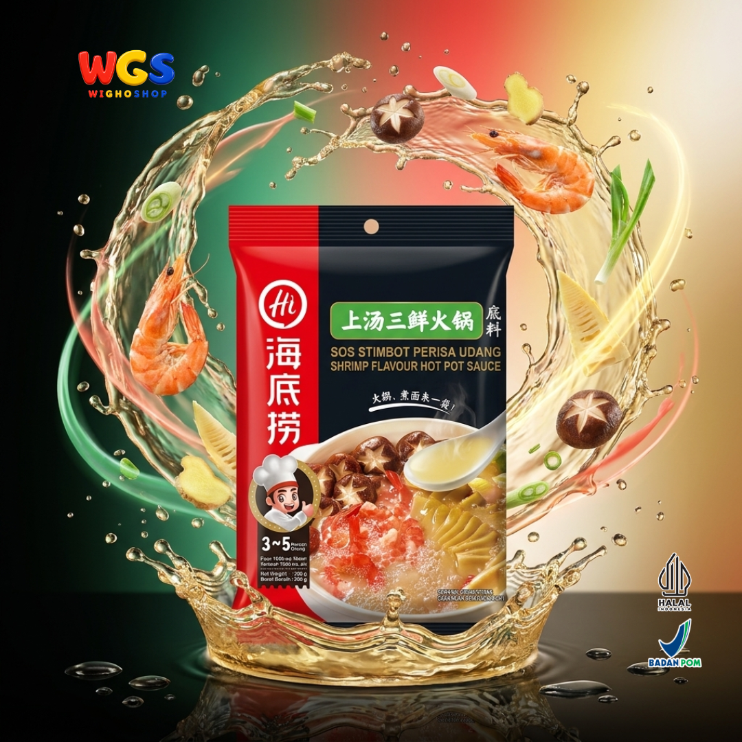 Haidilao Shrimp Flavour Hot Pot Sauce 200g - Bumbu Kuah Udang Instan Soup Base Shabu Shabu Suki Stimbot Seafood