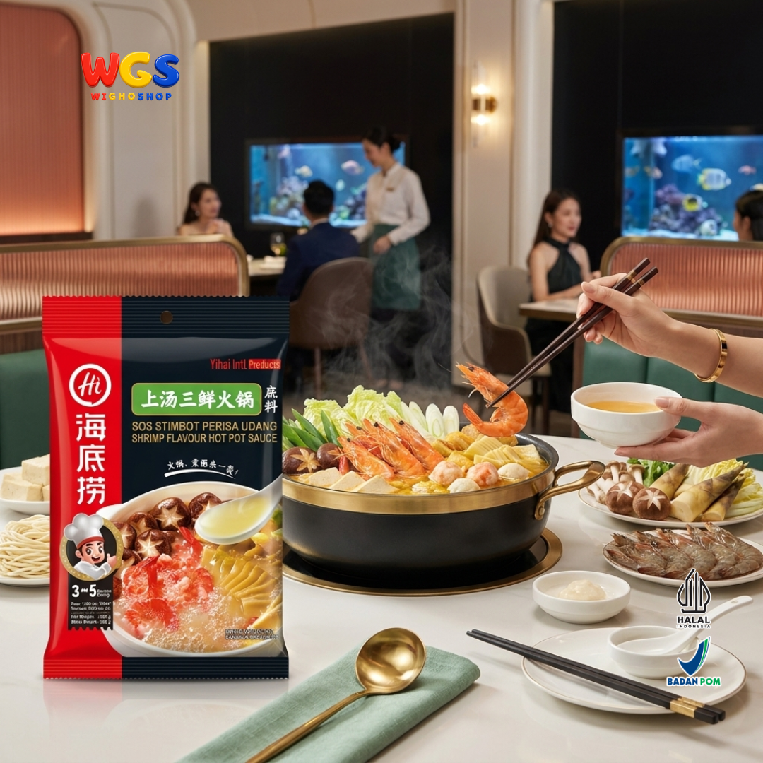 Haidilao Shrimp Flavour Hot Pot Sauce 200g - Bumbu Kuah Udang Instan Soup Base Shabu Shabu Suki Stimbot Seafood