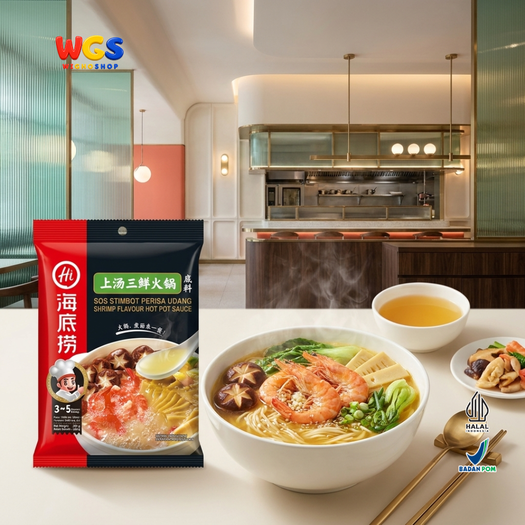 Haidilao Shrimp Flavour Hot Pot Sauce 200g - Bumbu Kuah Udang Instan Soup Base Shabu Shabu Suki Stimbot Seafood