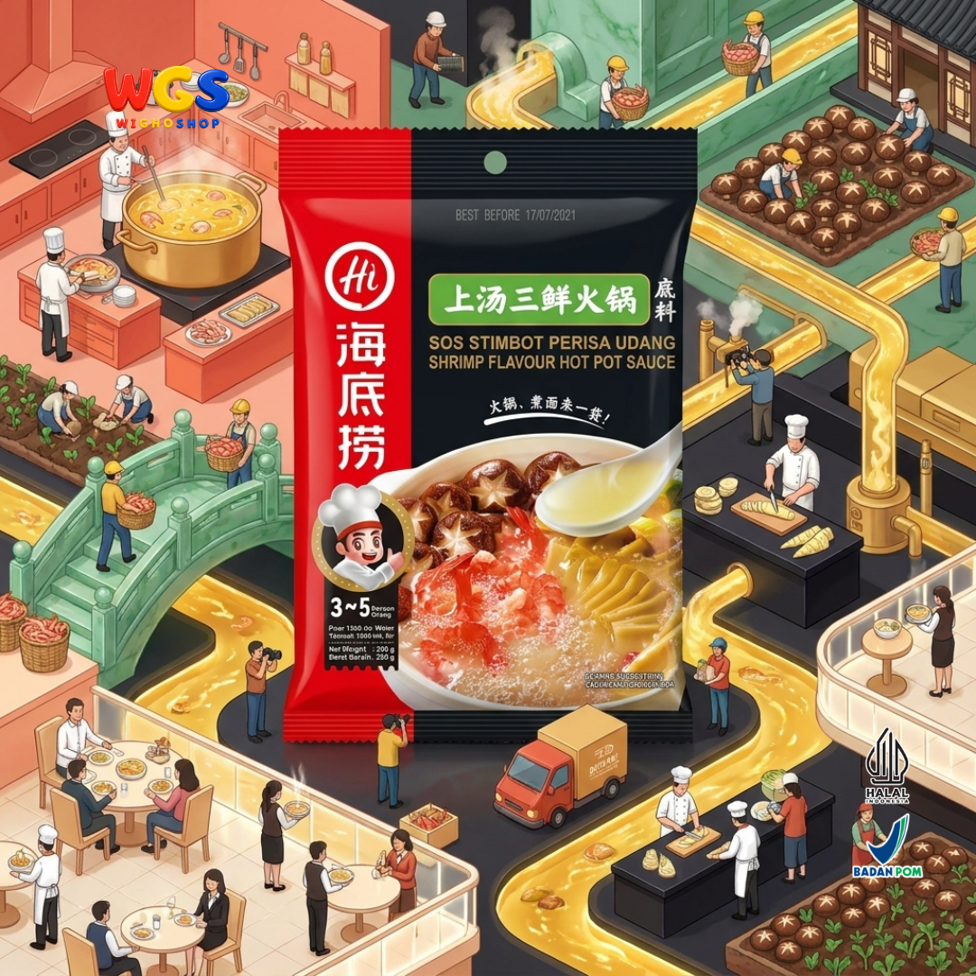 Haidilao Shrimp Flavour Hot Pot Sauce 200g - Bumbu Kuah Udang Instan Soup Base Shabu Shabu Suki Stimbot Seafood