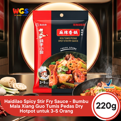 Haidilao Spicy Stir Fry Sauce 220g - Bumbu Mala Xiang Guo Tumis Pedas Dry Hotpot untuk 3-5 Orang