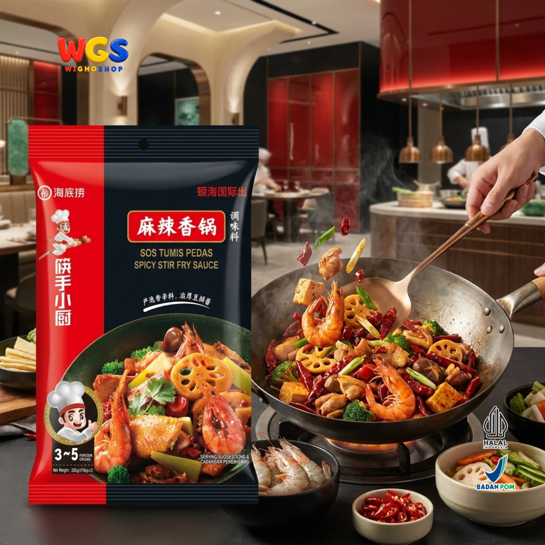 Haidilao Spicy Stir Fry Sauce 220g - Bumbu Mala Xiang Guo Tumis Pedas Dry Hotpot untuk 3-5 Orang