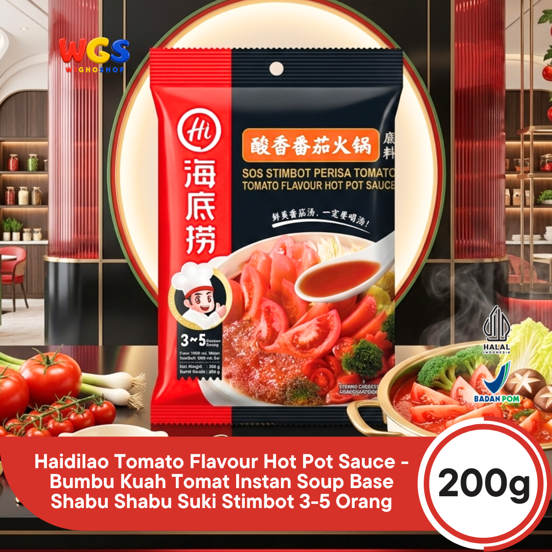 Haidilao Tomato Flavour Hot Pot Sauce 200g - Bumbu Kuah Tomat Instan Soup Base Shabu Shabu Suki Stimbot 3-5 Orang