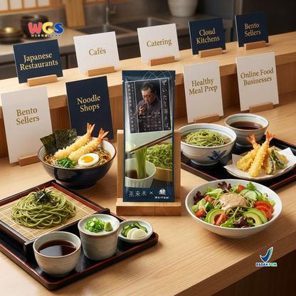Hatakenaka Uji Cha Soba 200g - Mie Soba Matcha Jepang Kering Green Tea Noodle Zaru Soba Kuah Dingin Sup