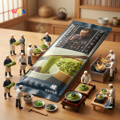 Hatakenaka Uji Cha Soba 200g - Mie Soba Matcha Jepang Kering Green Tea Noodle Zaru Soba Kuah Dingin Sup