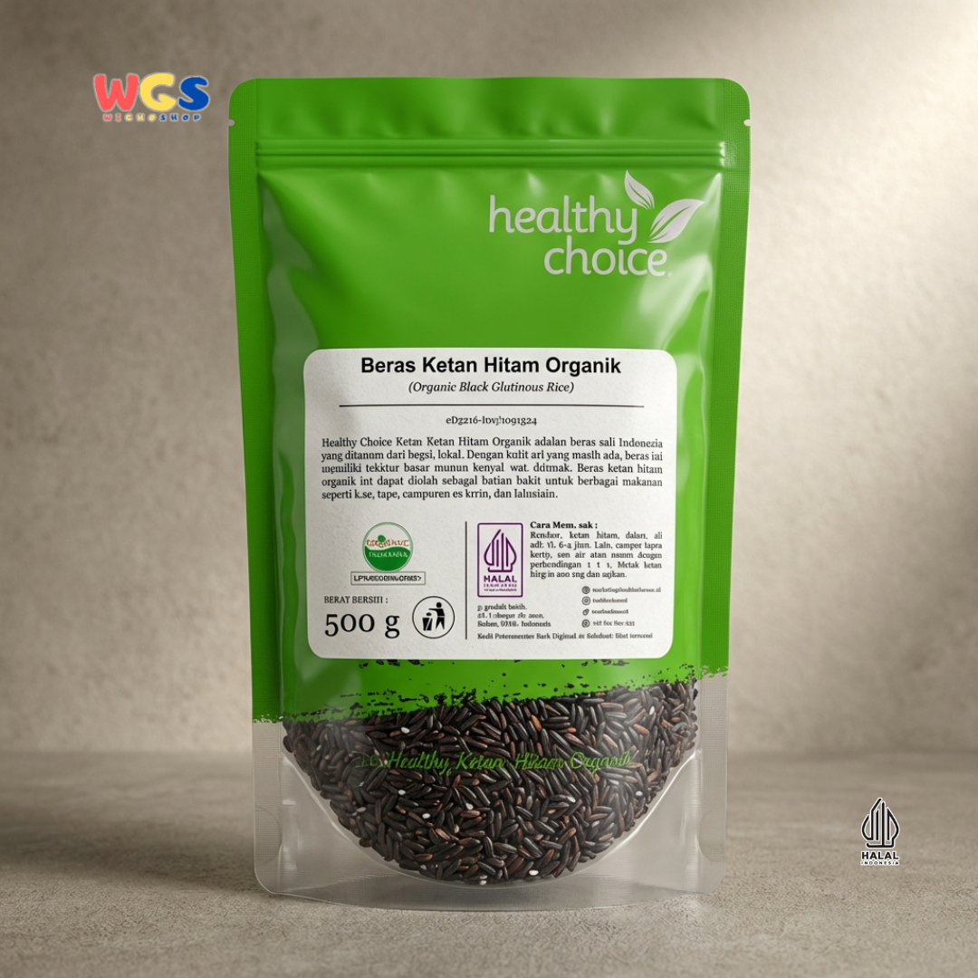 Healthy Choice Beras Ketan Hitam Organik 500g – Organic Black Glutinous Rice