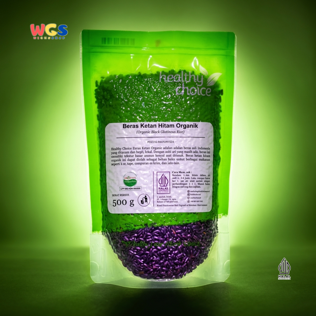 Healthy Choice Beras Ketan Hitam Organik 500g – Organic Black Glutinous Rice