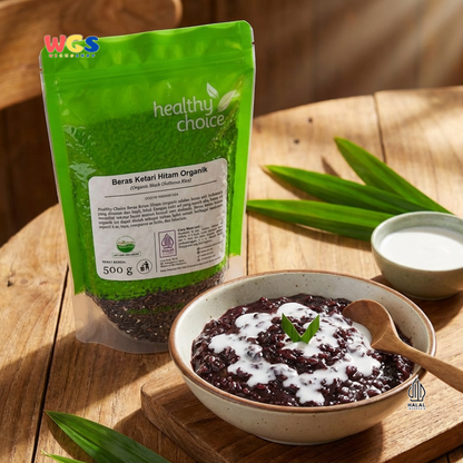 Healthy Choice Beras Ketan Hitam Organik 500g – Organic Black Glutinous Rice