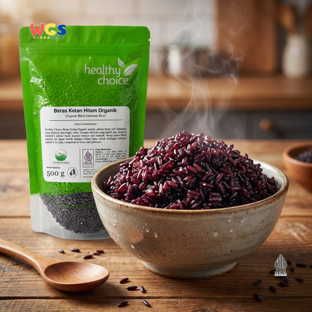 Healthy Choice Beras Ketan Hitam Organik 500g – Organic Black Glutinous Rice