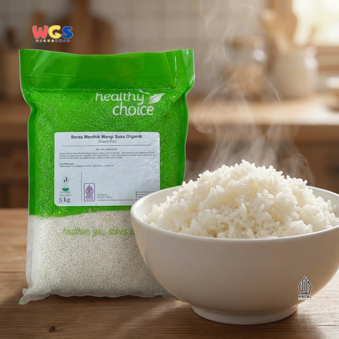 Healthy Choice Beras Mentik Wangi Susu Organik 5kg – Beras Premium Pulen