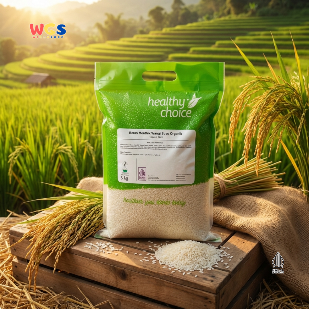 Healthy Choice Beras Mentik Wangi Susu Organik 5kg – Beras Premium Pulen