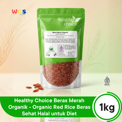Healthy Choice Beras Merah Organik 1kg - Organic Red Rice Beras Sehat Halal untuk Diet